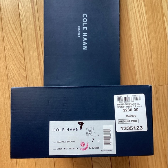 Cole Haan Brown Leather Calixta Booties size 7 - Picture 8 of 16